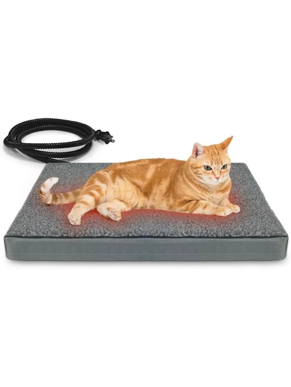 AUPETEK Heated Cat Bed Pad Mat 16x20 Polyester Cable Gray Electric Durable Plush